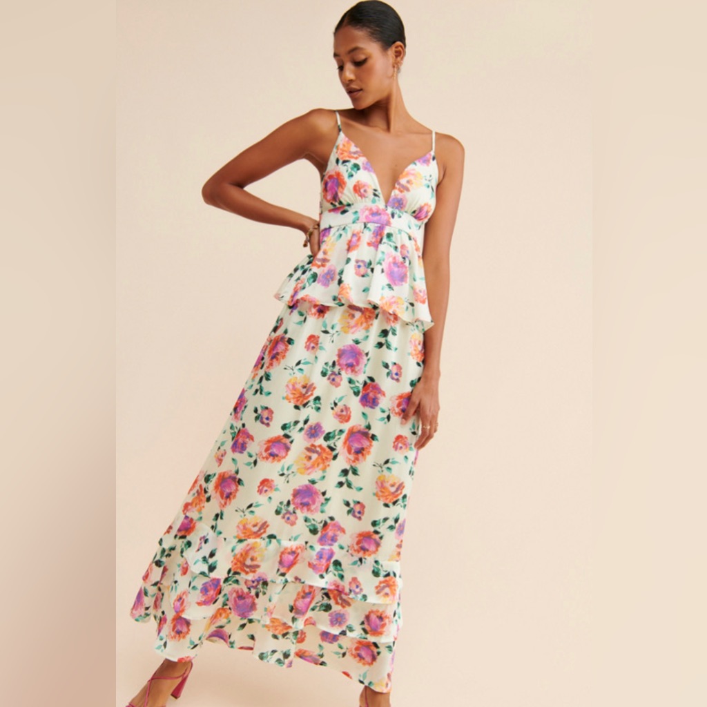 Nordstrom Floral Ruffle Maxi Dress